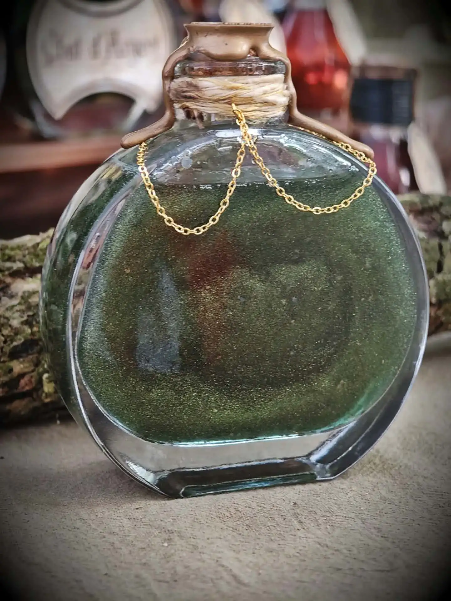 Potion de Chat d'Argent - Potion chat argent matagot detail oxydation paillettes wolfsbane studio